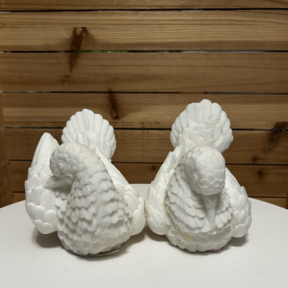 Vintage Hand Carved Ceramic Alabaster Doves - Picture 6 of 15